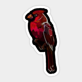 Spirograph Northern Cardinal Red Bird Sticker